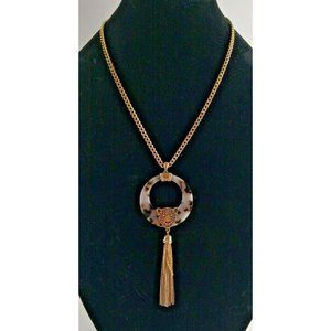 Jaguar Head Tassel Necklace Statement Costume Tribal 21" Big Jungle Cat